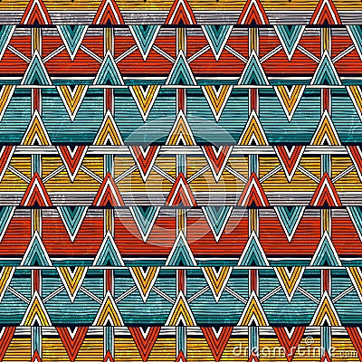 Tribal seamless pattern. Colorful abstract vector background. Vector Illustration