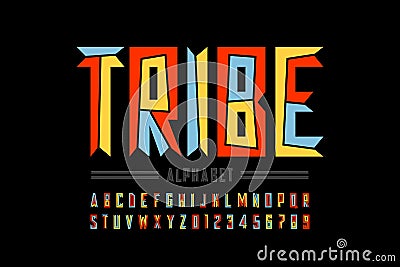 Tribal style font Vector Illustration