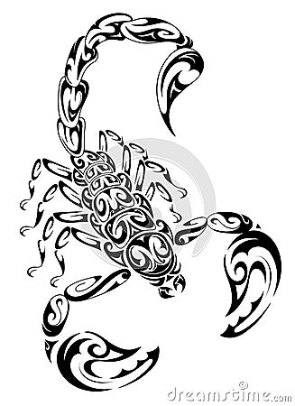 Tribal style scorpion drawing Vector Illustration