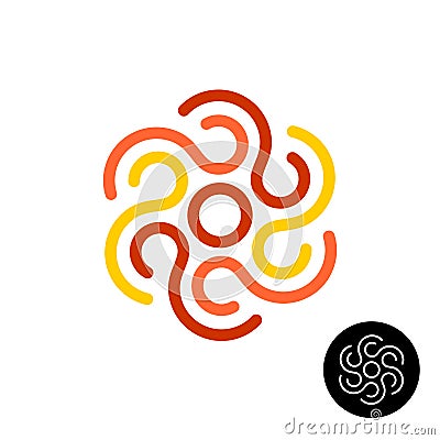 Tribal sun or other abstract design element logo. Line style thin lines symbol. Vector Illustration