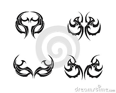 tribal tatto collection set flame tatoo totem Vector Illustrati Vector Illustration