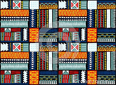 Tribal vector ornament. Seamless African pattern. Ethnic carpet with chevrons. Aztec style. Vector Illustration