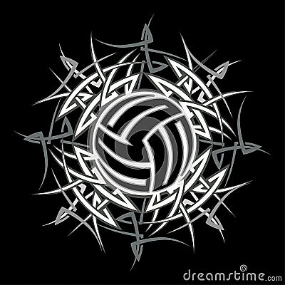 Download Tribal Volleyball Vector Logo Stock Photo - Image: 11898080