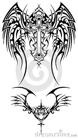 Tribal wings Cartoon Illustration