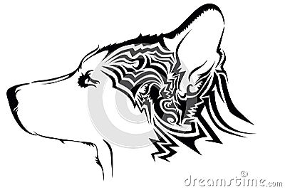 Tribal wolf tattoo Vector Illustration