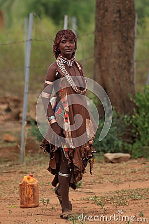 Tribal woman in the Omo valley in Ethiopia, Africa Editorial Stock Photo