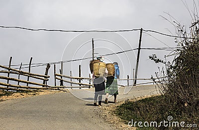Tribal women on the road Editorial Stock Photo