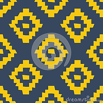 Tribal wonky simple geometric design. Vector ethnic seamless pattern Vector Illustration