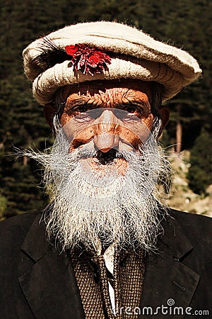 Tribesmen. Old man Villager from swat valley, KPK, Pakistan Editorial Stock Photo