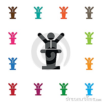 Tribune Icon. Politician Vector Element Can Be Used For Politician, Tribune, Manager Design Concept. Vector Illustration