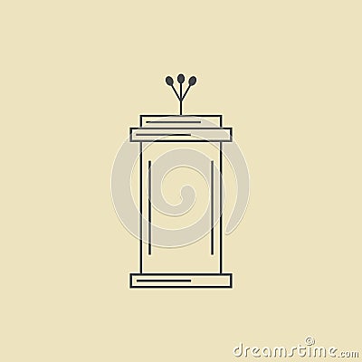 Tribune outline icon isolated on dark yellow background Vector Illustration