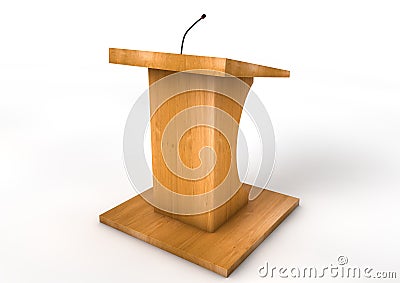 Tribune or Podium for sermons on white background Stock Photo