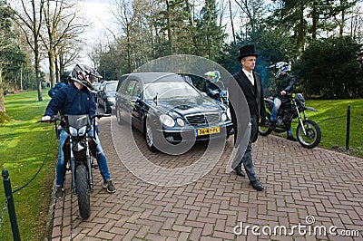 Tribute during funeral procession Editorial Stock Photo