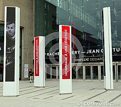 Tribute for Guy Lafleur all around the city pf Montreal 09 20, 1951 â€“ 05 22, 2022 Editorial Stock Photo