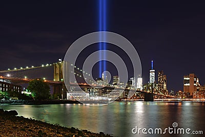 Tribute in Lights, 9/11 Manhattan, 2016 Editorial Stock Photo