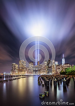 Tribute ligths, New York City Stock Photo