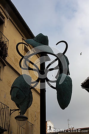 The tribute sculpture to the 8 Setabenses victims in the extermination camp of Mauthausen Editorial Stock Photo