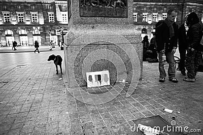 Tribute to Brussels bombings in Strasbourg, France Editorial Stock Photo