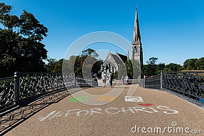 Tribute to Danish bicycle racer Chris Anker Sorensen to St Albans Church Editorial Stock Photo