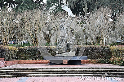 A tribute to Florence Martus, the Waving Girl statue, in Savannah, Georgia Editorial Stock Photo