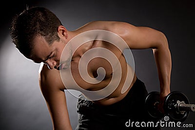 Triceps exercise Stock Photo