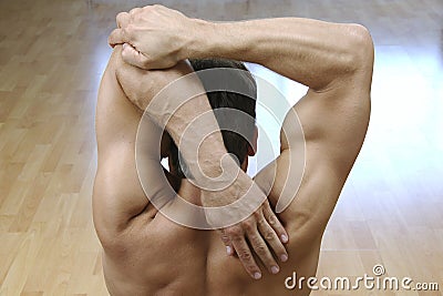 Triceps stretch Stock Photo