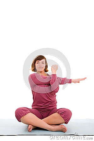 Triceps stretch Stock Photo