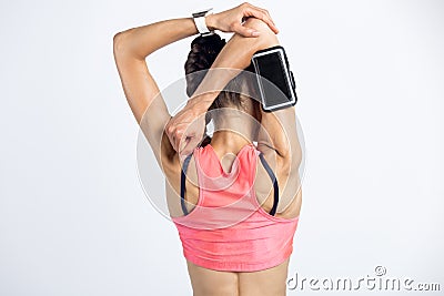 Triceps stretch exercise Stock Photo