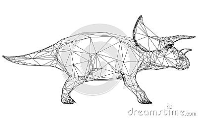 Triceratops big dangerous dinosaur. Vector Illustration