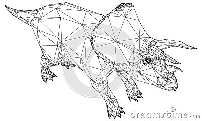 Triceratops big dangerous dinosaur. Vector Illustration