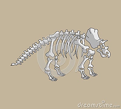 Triceratop Fossil Vector Illustration