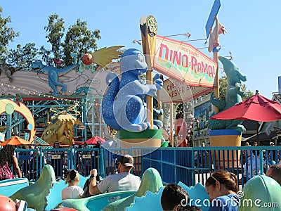 TriceraTop Spin ride at Disney`s Animal Kingdom Park, near Orlando, Florida Editorial Stock Photo