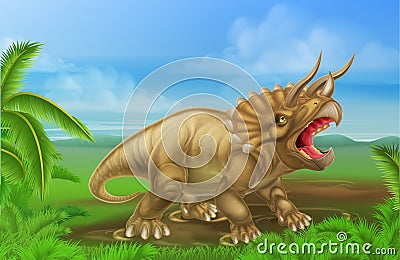 Triceratops Dinosaur Vector Illustration