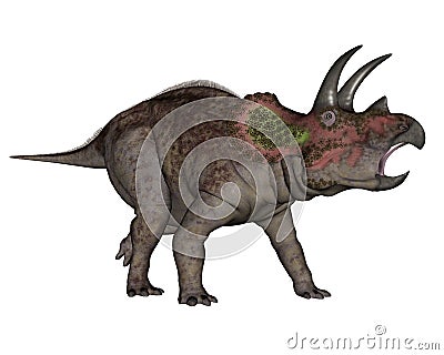 Triceratops dinosaur walking - 3D render Stock Photo