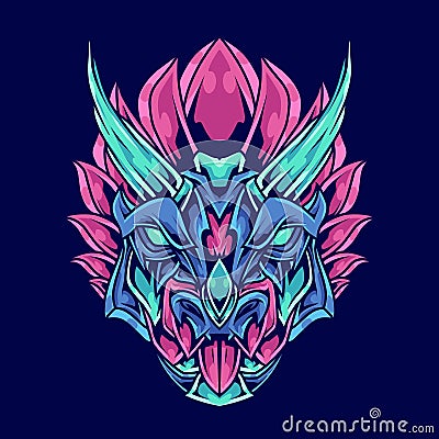 Triceratops Head Abstract Ornament Vector Illustration