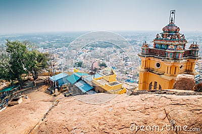 Trichy cityscape from Rockfort, Thayumanaswami temple in Tiruchirappalli, India Stock Photo