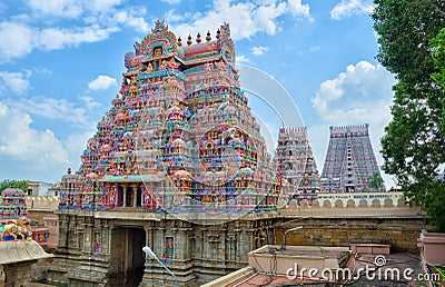 TRICHY, INDIA - August 14, 2023: Sri Ranganatha Swamy Temple, Srirangam, Hinu Temple in Trichy, Tamil Nadu, India Editorial Stock Photo