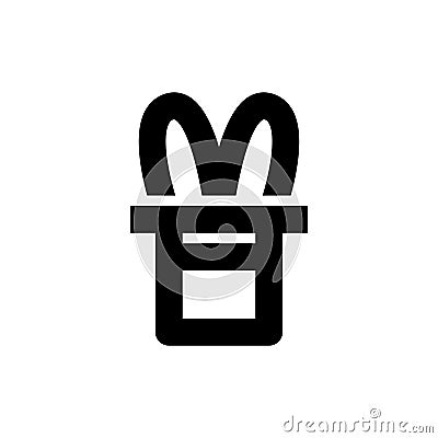 Rabit and hat icon. Magic trick sign Vector Illustration