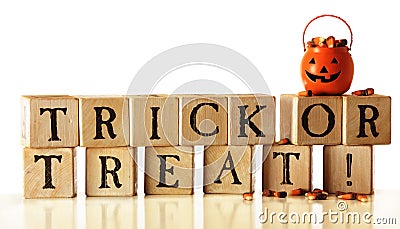 Trick or Treat Blocks Stock Photo