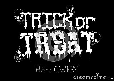 Trick or Treat Halloween poster design with hand drawn elements Vector Illustration