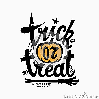 Trick or treat lettering Vector Illustration