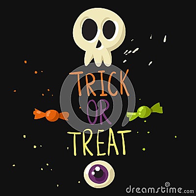 Trick or treat postcard Vector Illustration