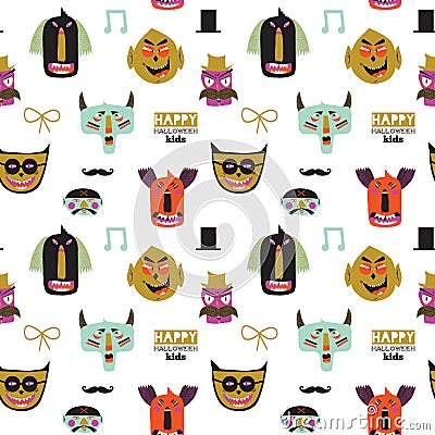 Trick or treat seamless pattern Vector Illustration