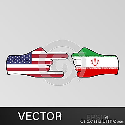 trick usa attack iran hand gesture colored icon. Elements of flag illustration icon. Signs and symbols can be used for web, logo, Cartoon Illustration