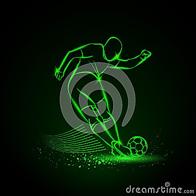 Tricky kick by soccer player. Vector illustration. Vector Illustration