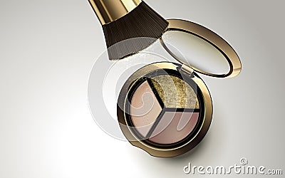 Tricolor eyeshadow product Vector Illustration