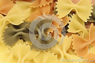 Tricolored farfalle pasta Stock Photo