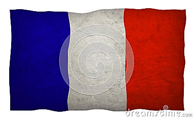 Grungy old vintage French flag tricolour Stock Photo