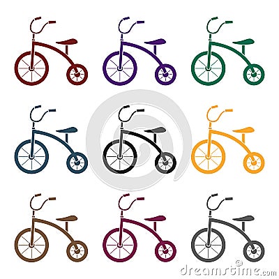 Tricycle icon in black style isolated on white background. Play garden symbol stock vector illustration. Vector Illustration