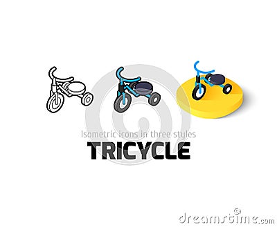 Tricycle icon in different style Vector Illustration
